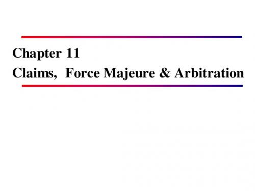 Chapter 11 Claims_ Force Majueure and Arbitration