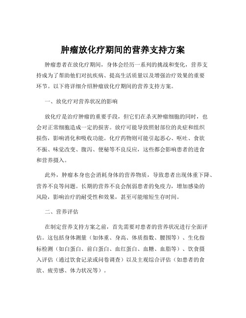 肿瘤放化疗期间的营养支持方案