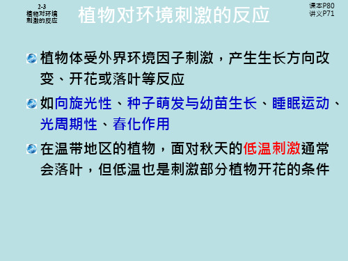 植物对环境刺激的反应