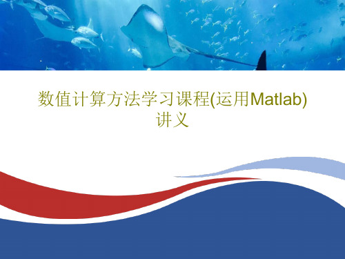 数值计算方法学习课程(运用Matlab)讲义共97页