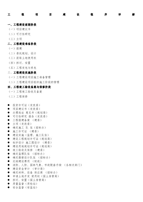 工程项目建设程序详解史上最全