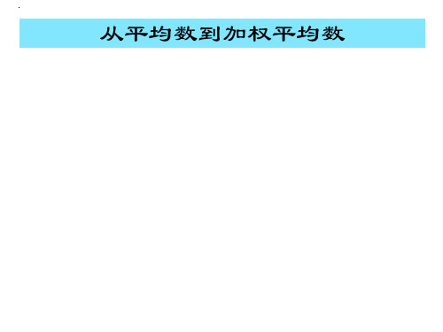 从平均数到加权平均数