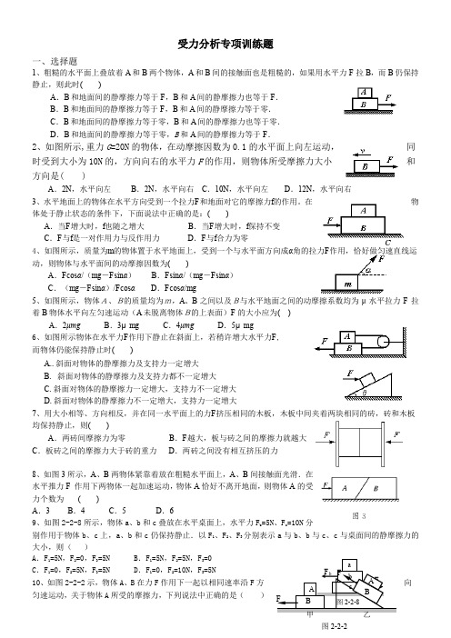 人教版高中物理必修一：受力分析