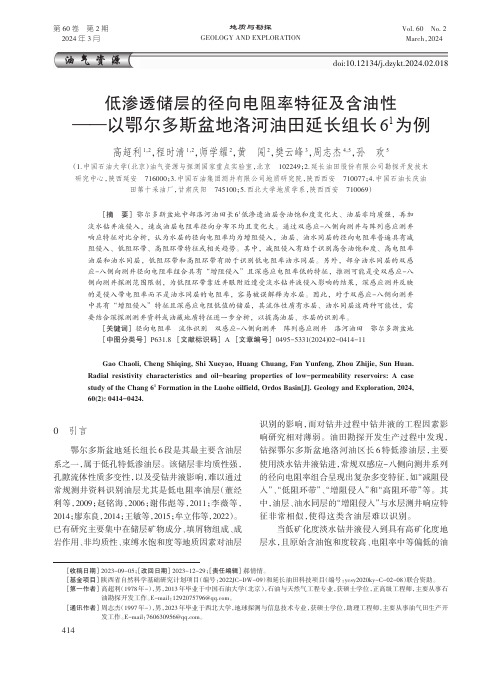 低渗透储层的径向电阻率特征及含油性——以鄂尔多斯盆地洛河油田延长组长61为例