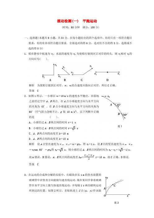 2020届高三物理一轮复习 滚动检测1 教科版