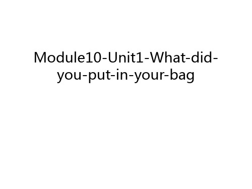 Module10-Unit1-What-did-you-put-in-your-bag知识讲解