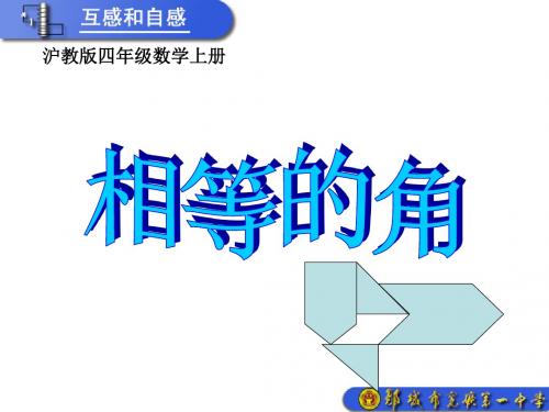 沪教版四级数学上册相等的角PPT课件