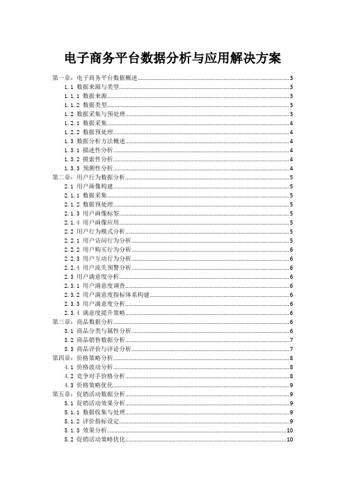 电子商务平台数据分析与应用解决方案