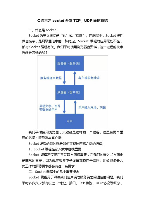 C语言之socket开发TCP、UDP通信总结