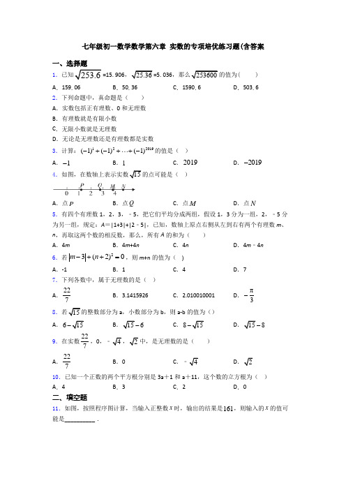 七年级初一数学数学第六章 实数的专项培优练习题(含答案