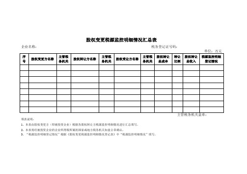 股权变更税源监控明细情况汇总表