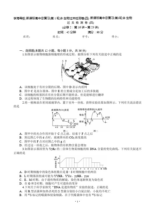 2015届《学海导航》高三生物一轮总复习过关检测：过关检测(四)