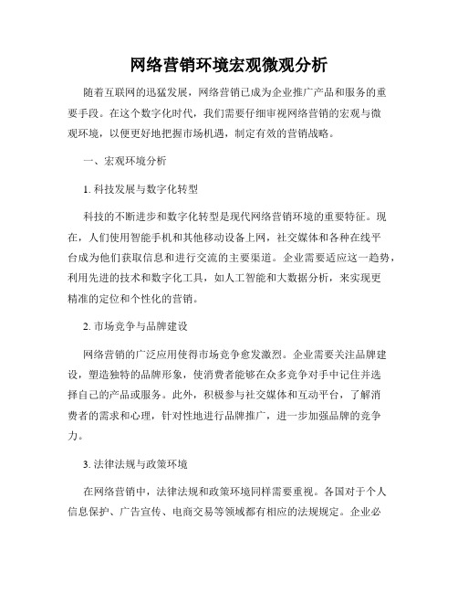 网络营销环境宏观微观分析