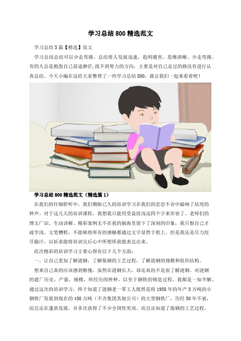 学习总结800精选范文