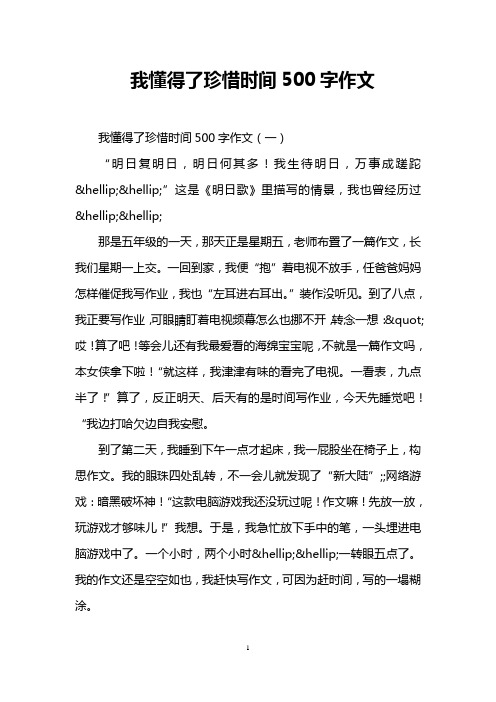 我懂得了珍惜时间500字作文