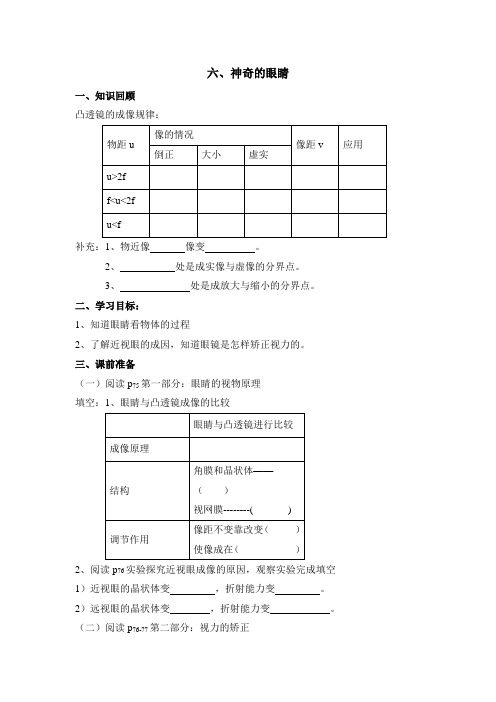 沪科版-物理-八年级全一册-神奇的眼睛导学案