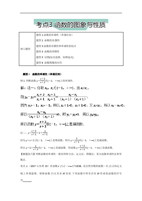 2018年高考数学热门考点与解题技巧：考点3 函数的图象