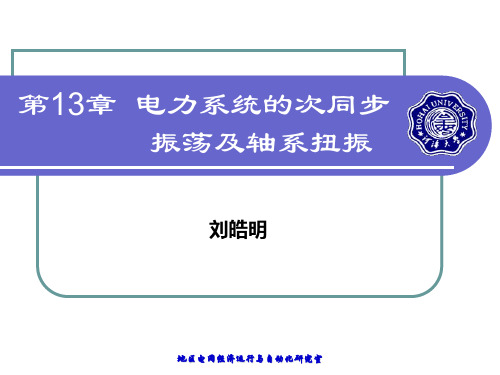 第13章 电力系统的次同步振荡及轴系扭振