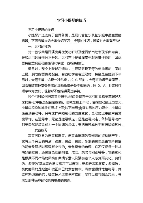 学习小提琴的技巧