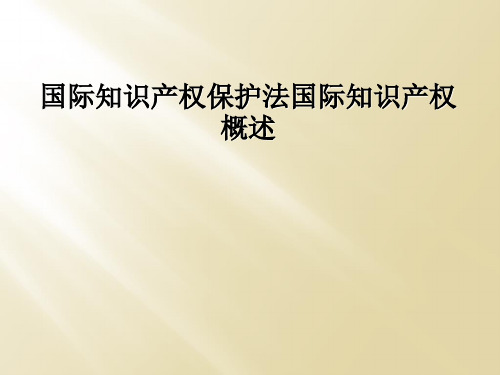 国际知识产权保护法国际知识产权概述