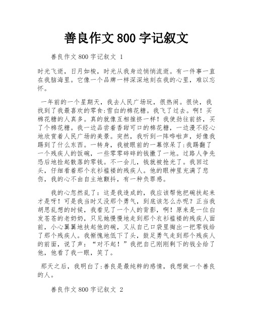 善良作文800字记叙文