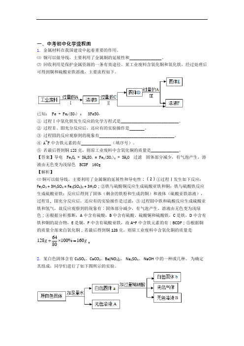 备战中考化学专题《流程图》综合检测试卷及详细答案