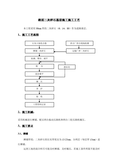 路面二灰碎石基层施工施工工艺