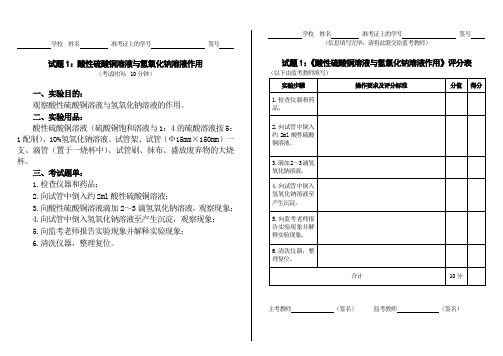 2013化学实验考试试卷