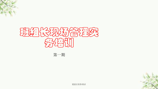 班组长实务培训课件