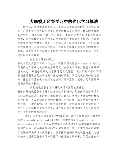 大规模无监督学习中的强化学习算法