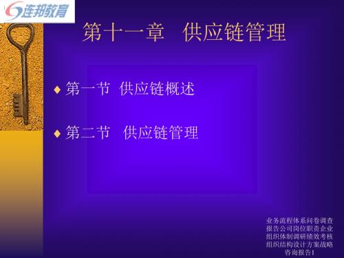 物流行业管理咨询的的策划的研究的方案的报告 物流培训 第供应链管理1-文档资料