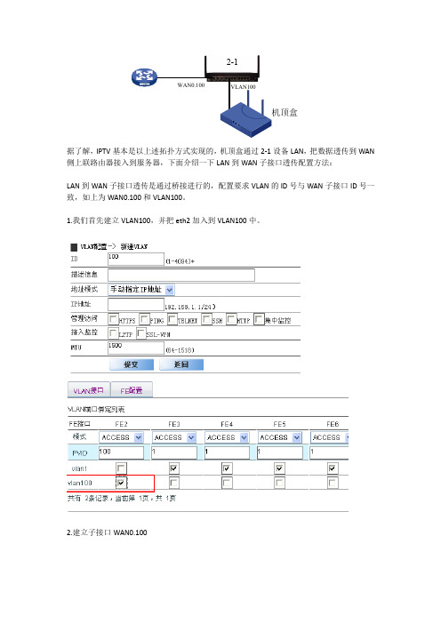 中国电信IPTV机顶盒通过企业网关路由器使用配置(LAN口透传到WAN侧)