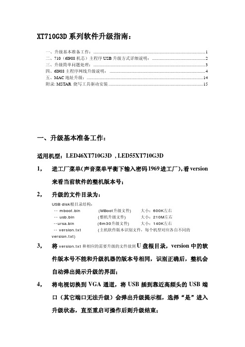 海信电视MSD6I988AV(XT710G3D)方案系列机型软件升级指南