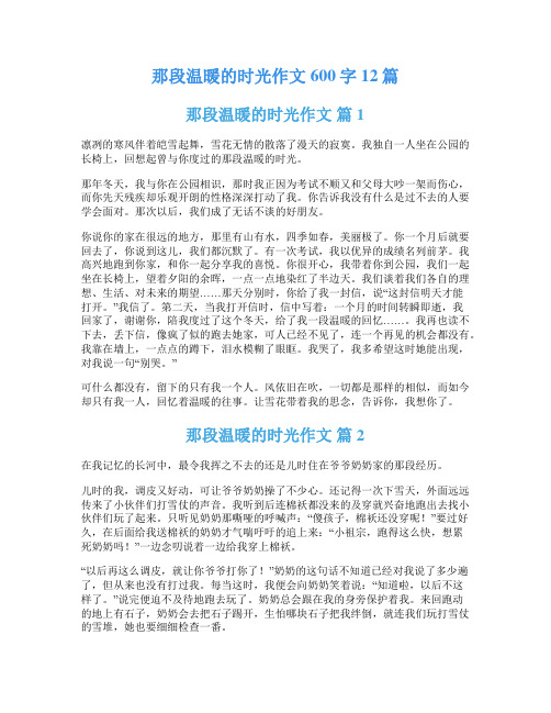 那段温暖的时光作文600字12篇