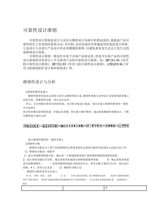 维修性设计与分析