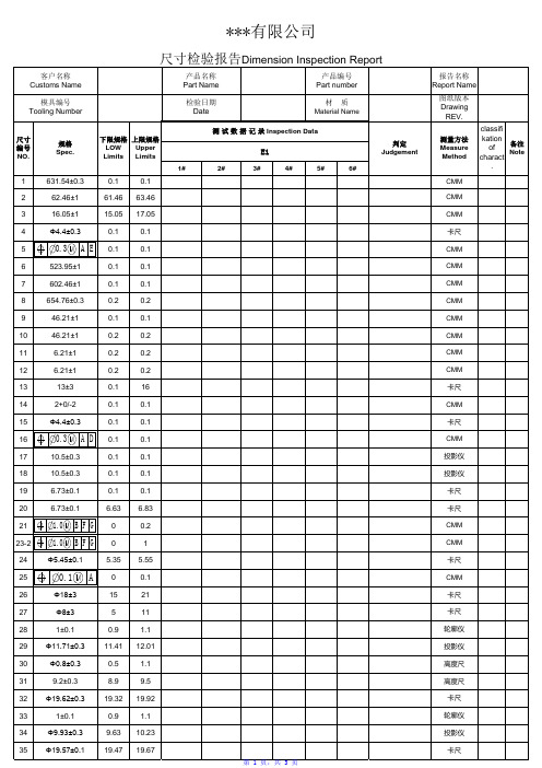 FAI报告模板