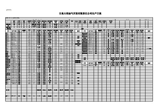 油田油井日报表