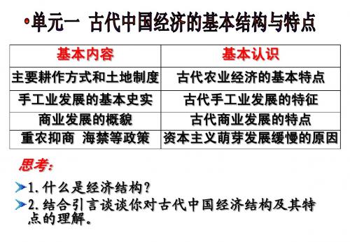 古代中国经济的基本结构与特点