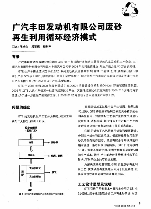 广汽丰田发动机有限公司废砂再生利用循环经济模式