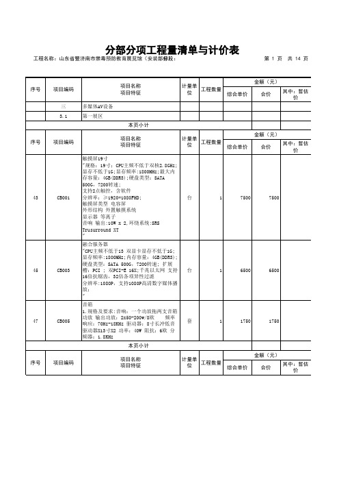 多媒体设备清单-配置2