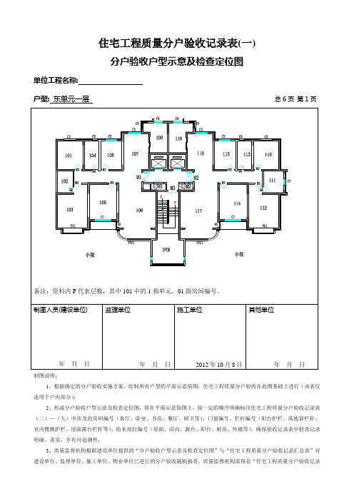 分户验收记录全套填写范例