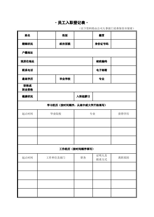 员工入职登记表(1)