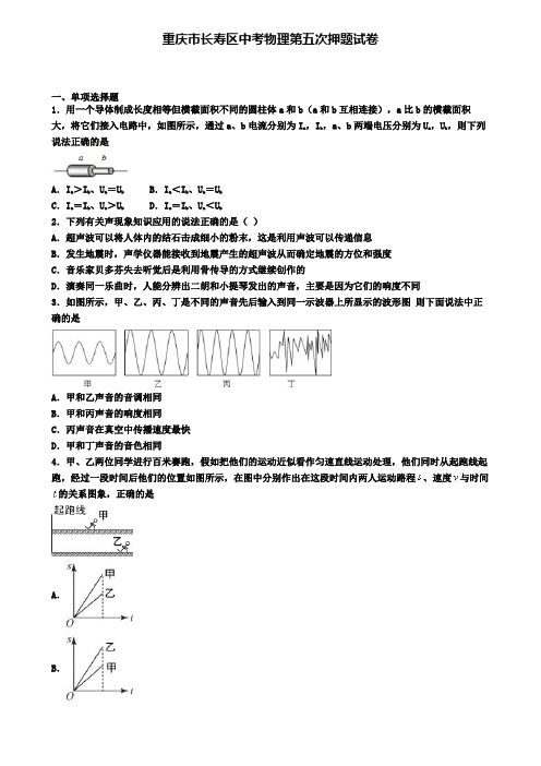 重庆市长寿区中考物理第五次押题试卷