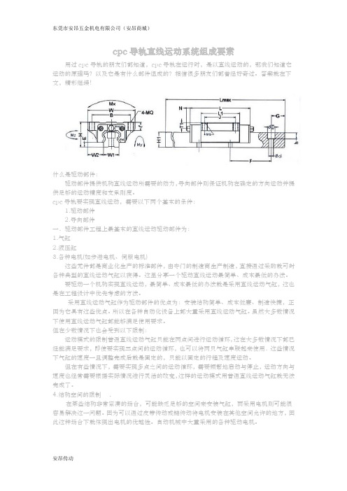 cpc导轨直线运动系统组成要素