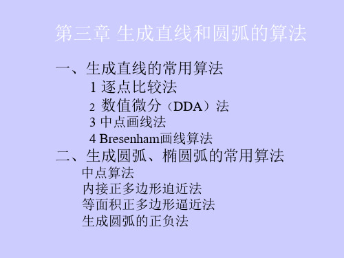 第三章  生成直线和圆弧的算法