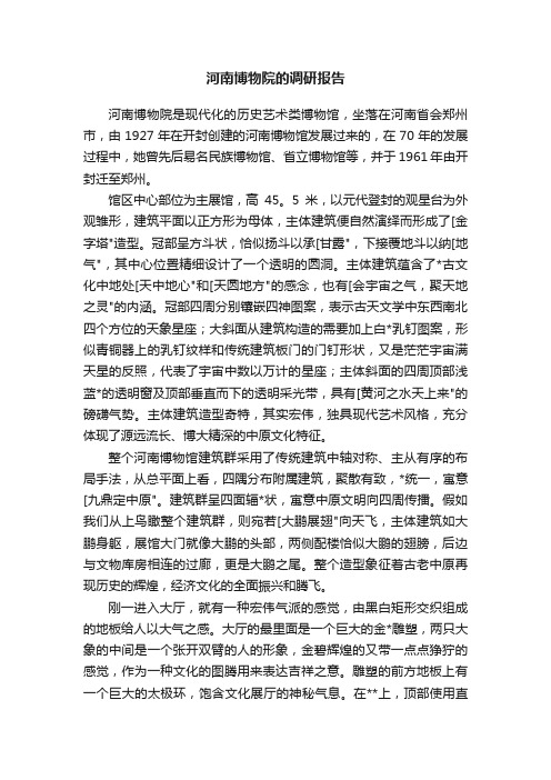 河南博物院的调研报告