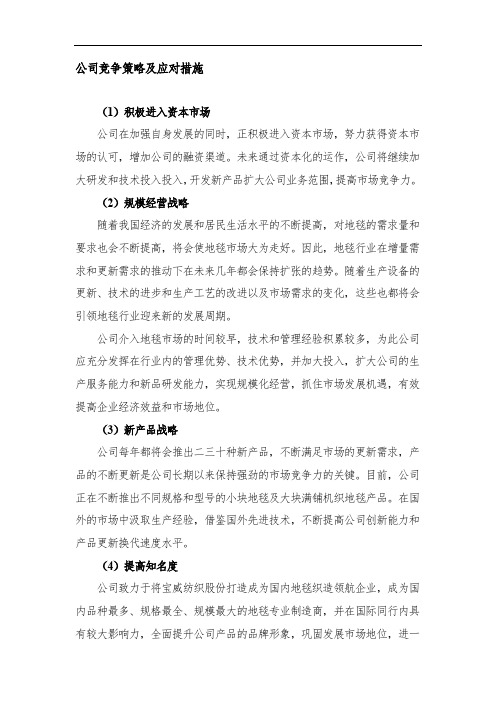 公司竞争策略及应对措施