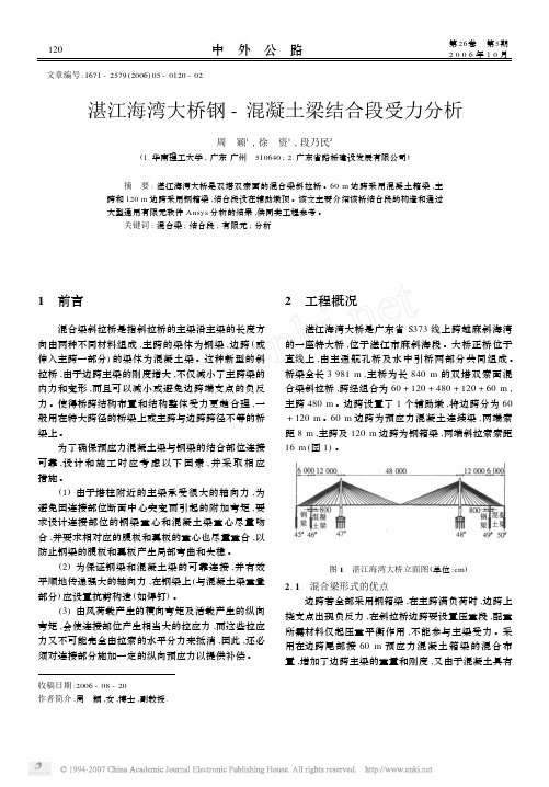 湛江海湾大桥钢_混凝土梁结合段受力分析