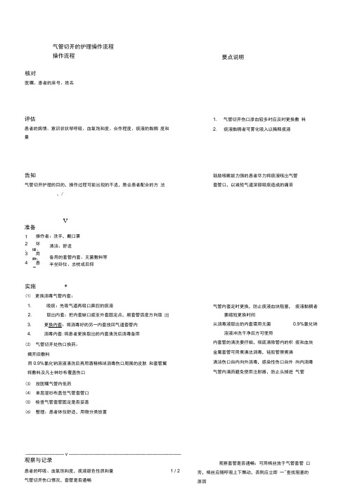 气管切开的护理操作流程