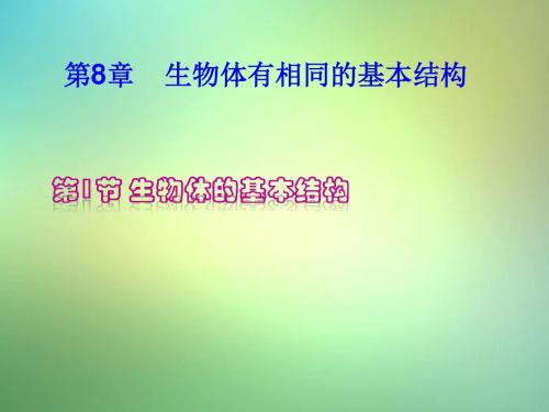 七年级生物下册第四单元第8章生物体有相同的基本结构课件(新版)苏科版